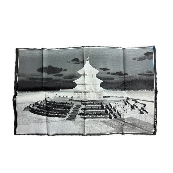 Chinese Silk Embroidered Cloth Tapestry Temple Of Heaven Asian China - Picture 2 of 4